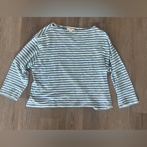 AE77 light Blue & White Striped Boatneck tee